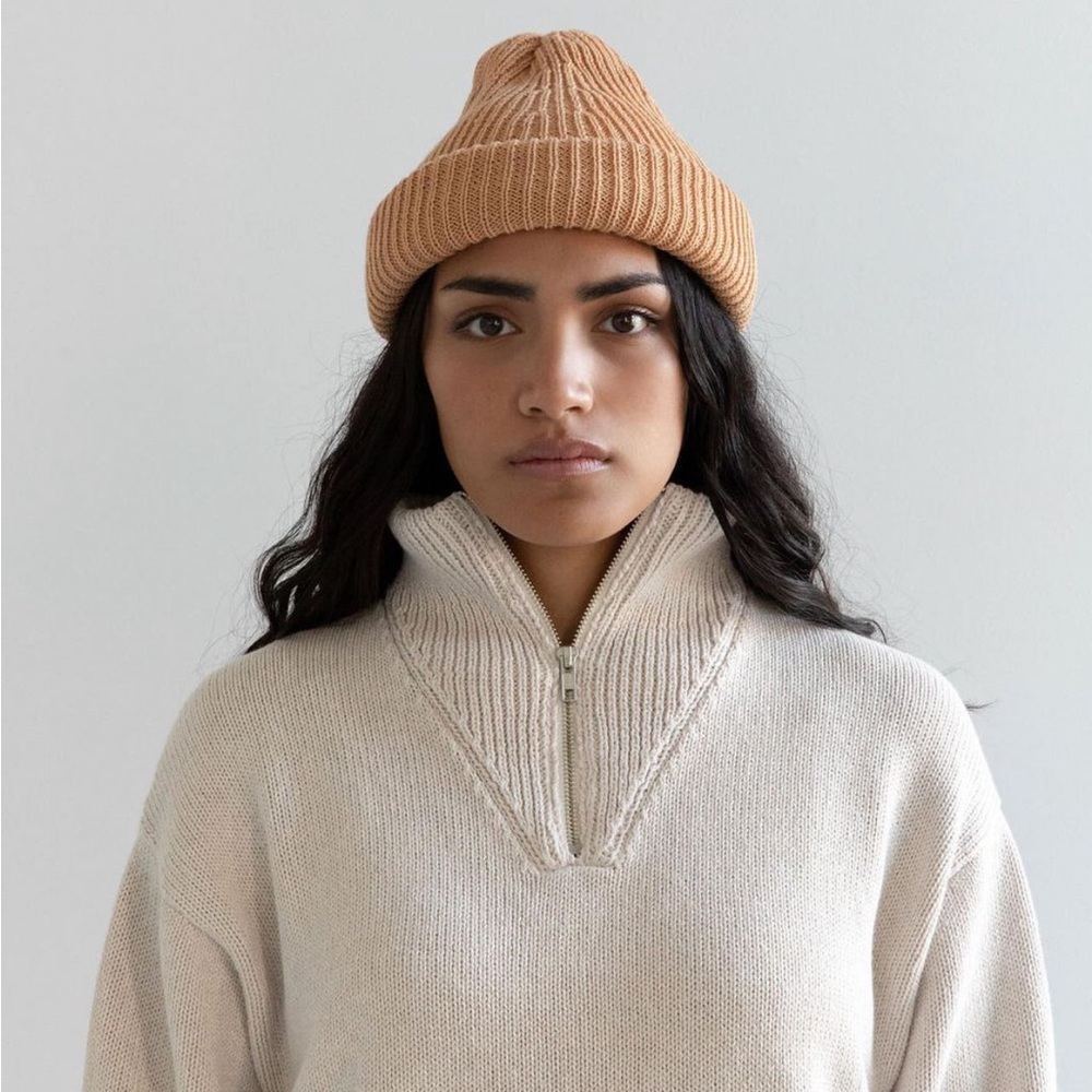 James Street Co. Adult Chunky Highland Wool Port Beanie in Apricot
